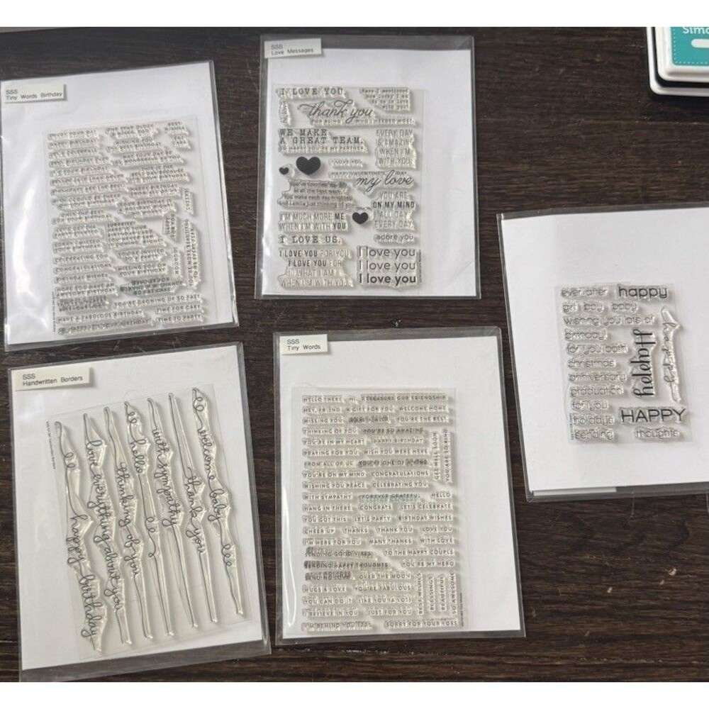 Lot of 5 - Simon‎ Says Stamp Clear Sentiments